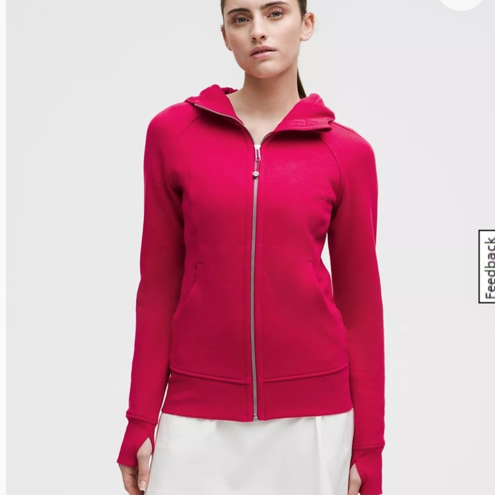Lululemon Athletica Pink Fitted Zippered Long Sleeve Hoodie